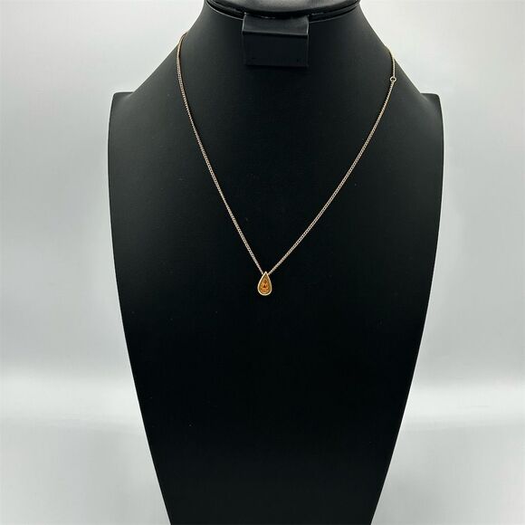 Avon Jewelry - Vintage Gold Tone And Glass Yellow Orange Stone Necklace by Avon